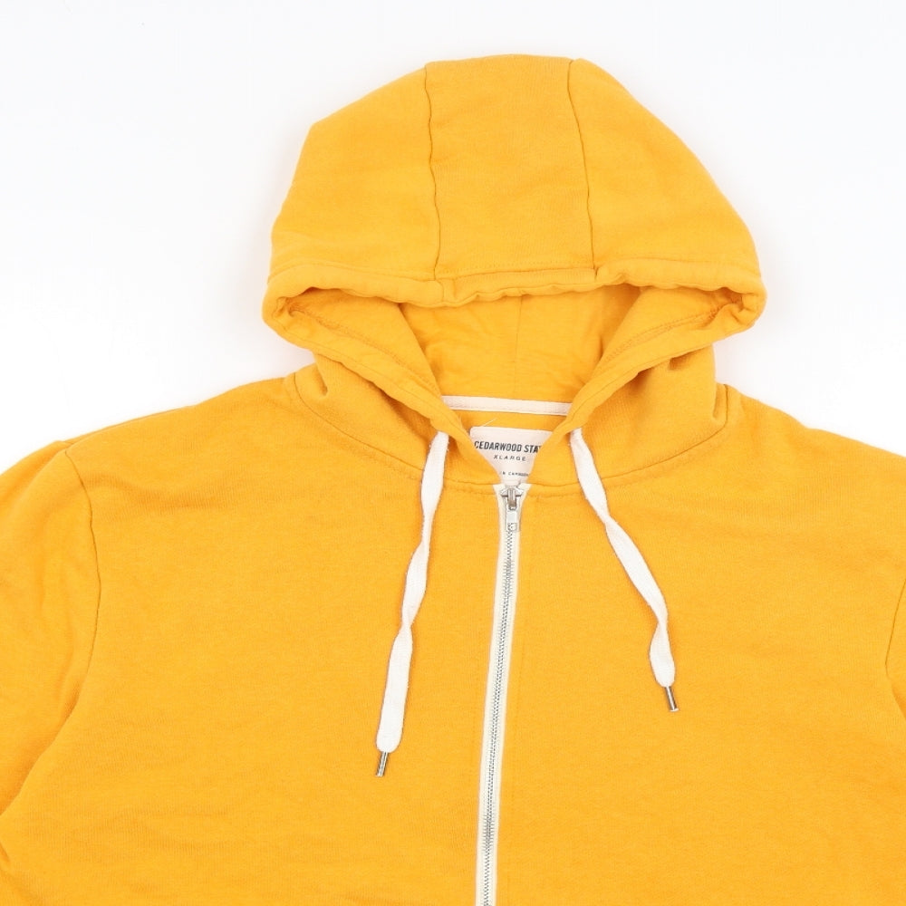 Cedar Wood State Mens Yellow   Full Zip Hoodie Size XL