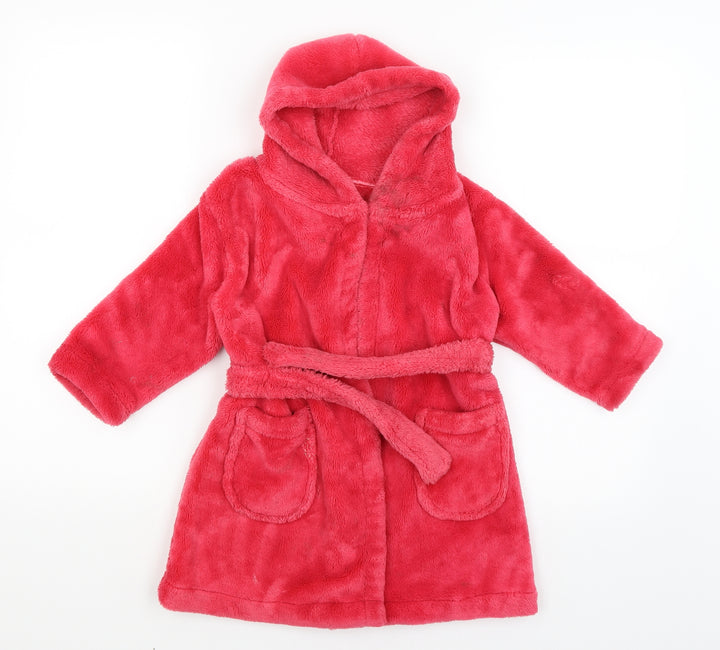 George Girls Red Solid Kimono Robe Size 2-3 Years