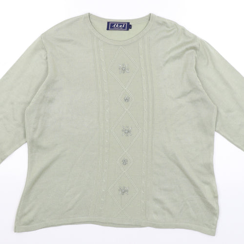Akal Collection Womens Green   Pullover Jumper Size L