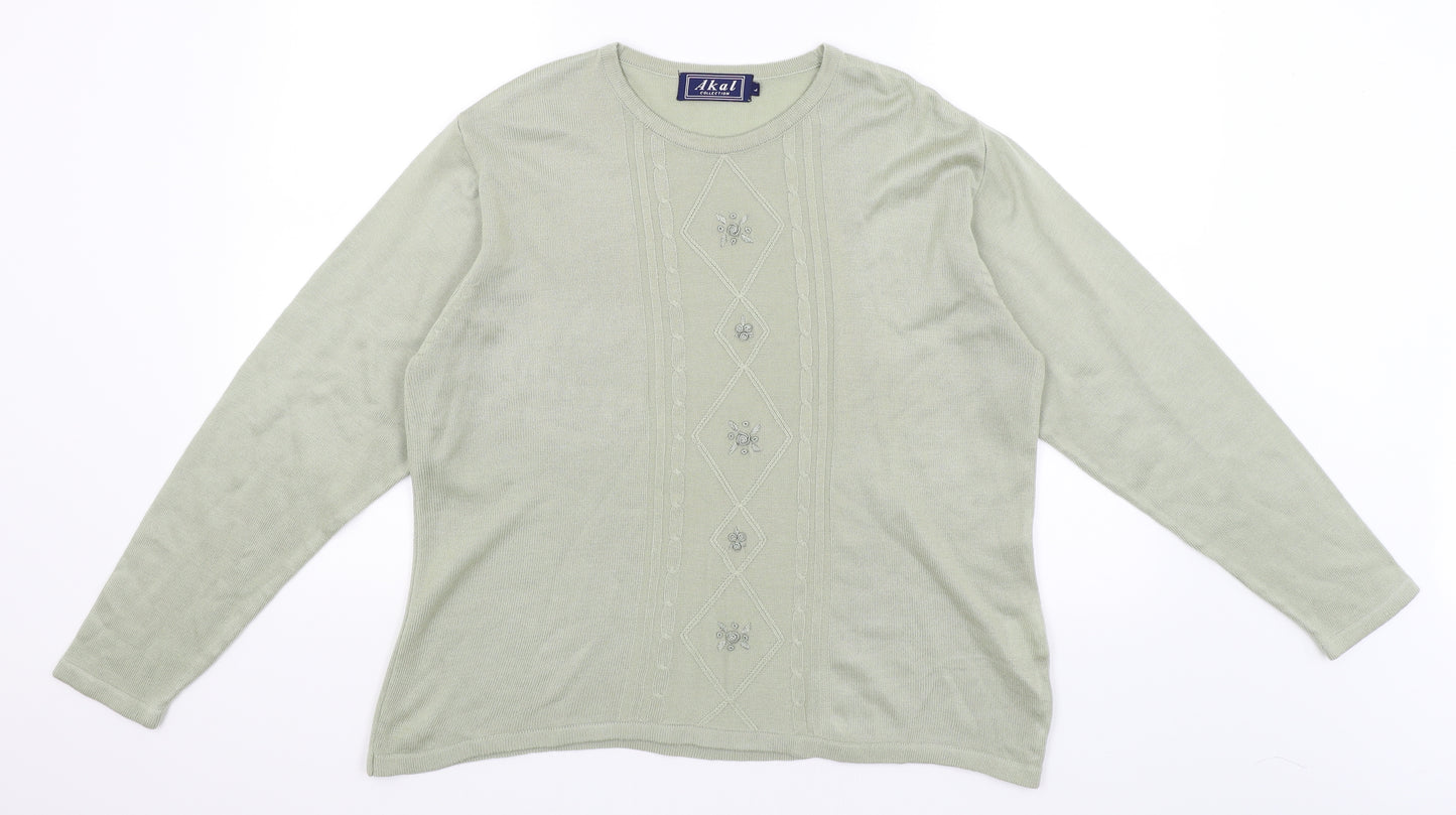 Akal Collection Womens Green   Pullover Jumper Size L