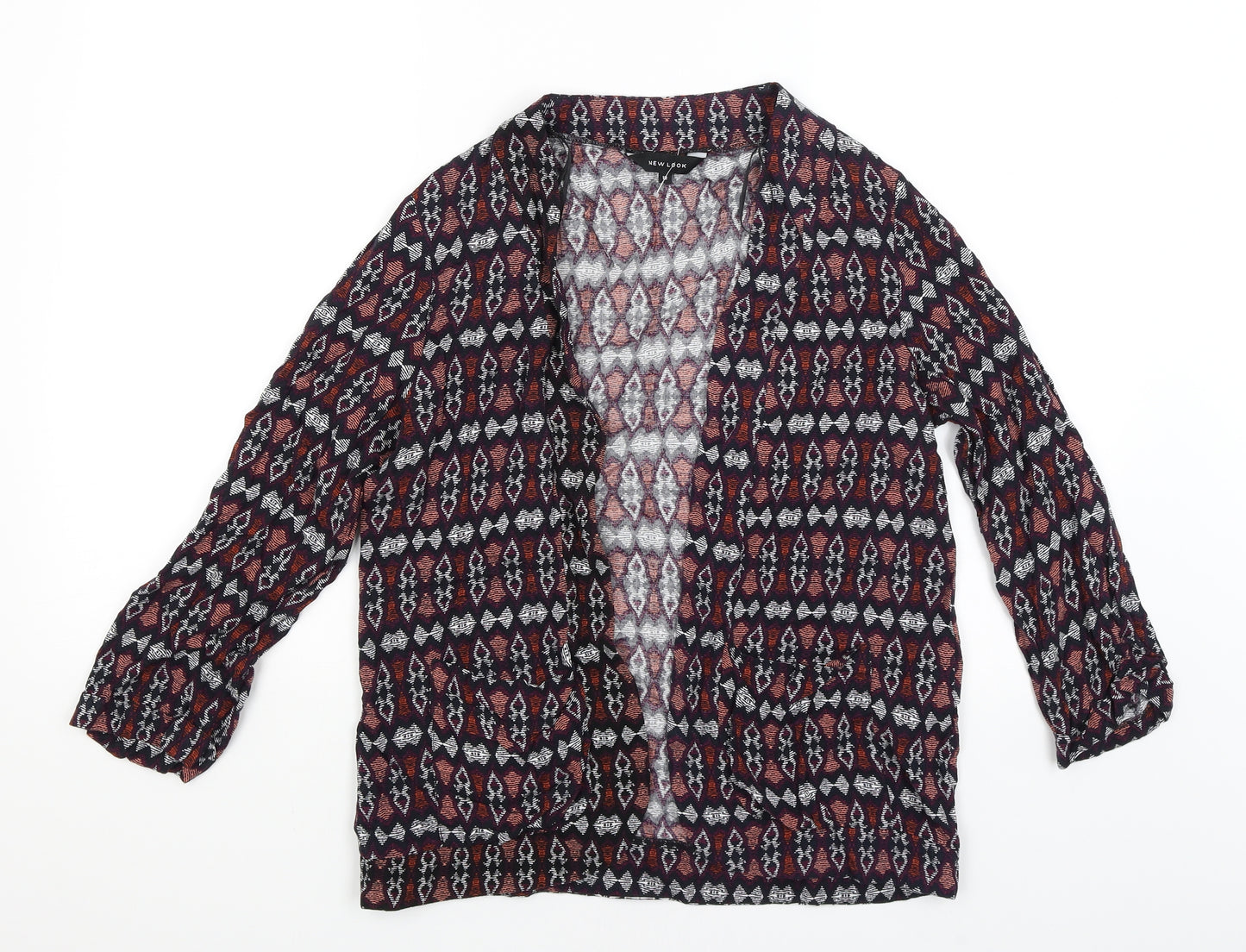 New Look Womens Red Geometric  Wrap Jumper Size 12