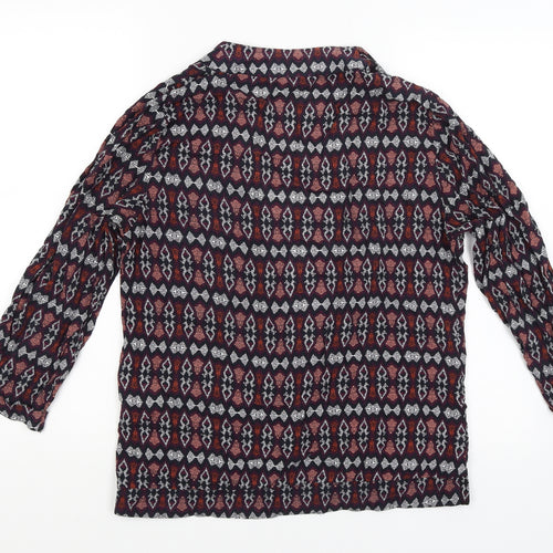 New Look Womens Red Geometric  Wrap Jumper Size 12