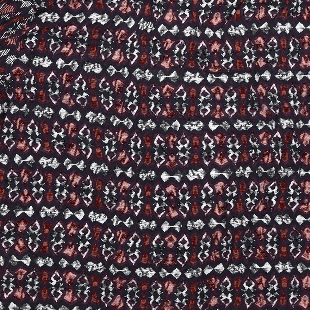 New Look Womens Red Geometric  Wrap Jumper Size 12