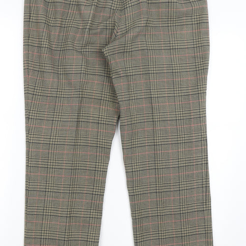 Frankenwalder Womens Green Plaid  Dress Pants Trousers Size 14 L29.5 in