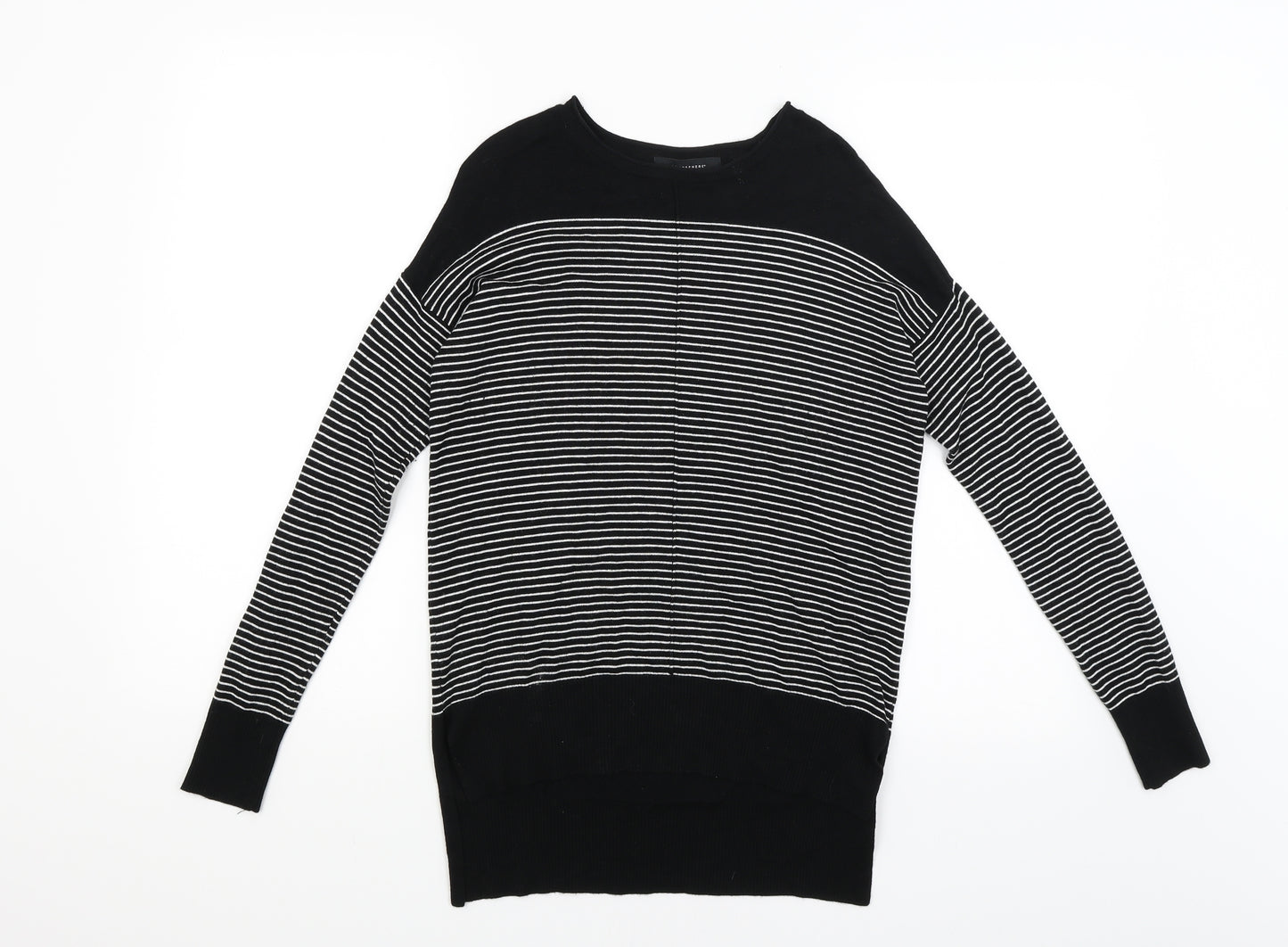 Atmosphere Womens Black Striped  Pullover Jumper Size 8