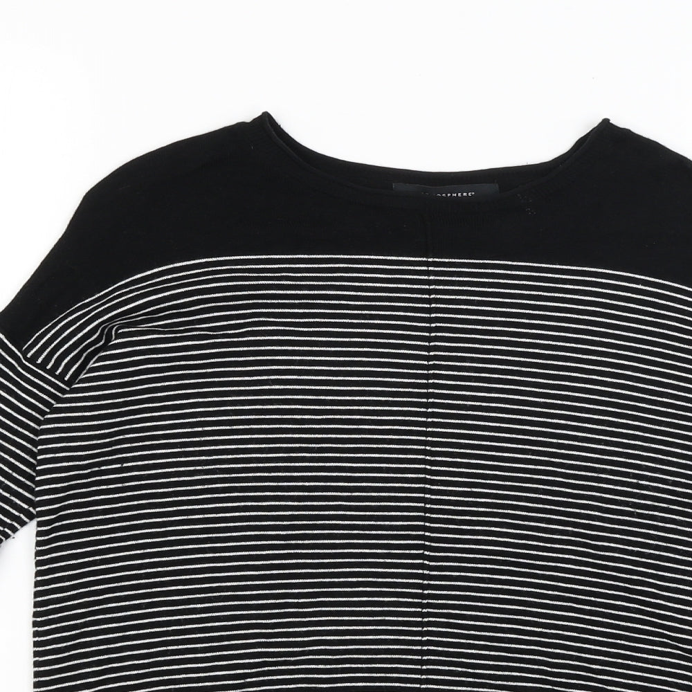 Atmosphere Womens Black Striped  Pullover Jumper Size 8