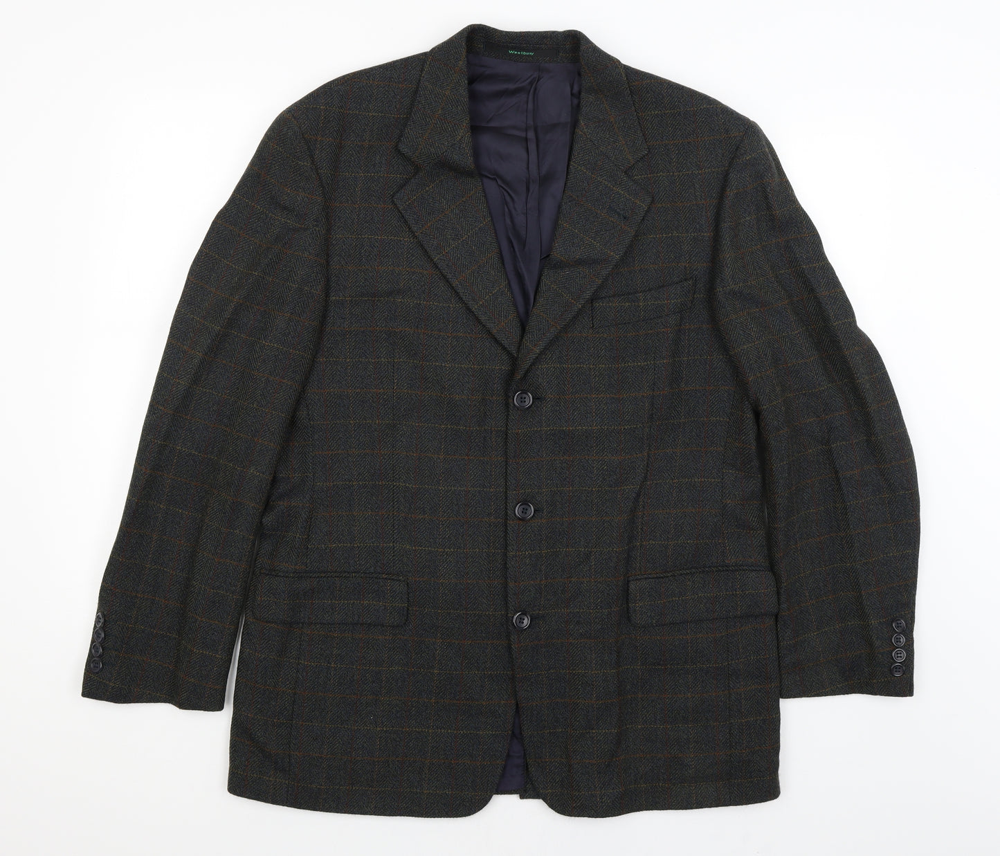 Westbury Mens Green Plaid  Jacket Blazer Size M