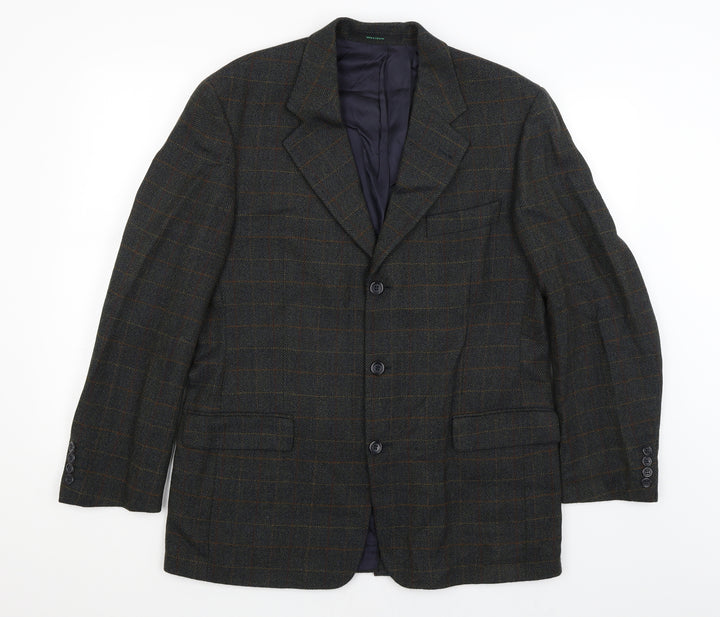Westbury Mens Green Plaid  Jacket Blazer Size M