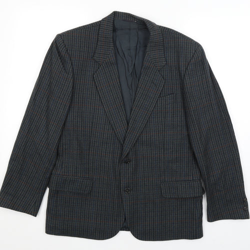 Vismara Mens Green Houndstooth  Jacket Blazer Size M