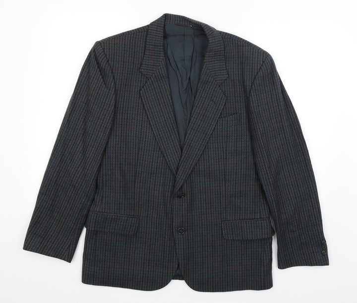 Vismara Mens Green Houndstooth  Jacket Blazer Size M