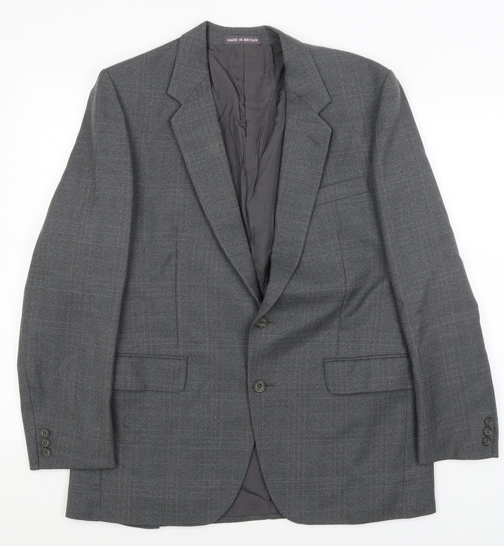 Dunn & Co Mens Grey Plaid Jacket Blazer Size M