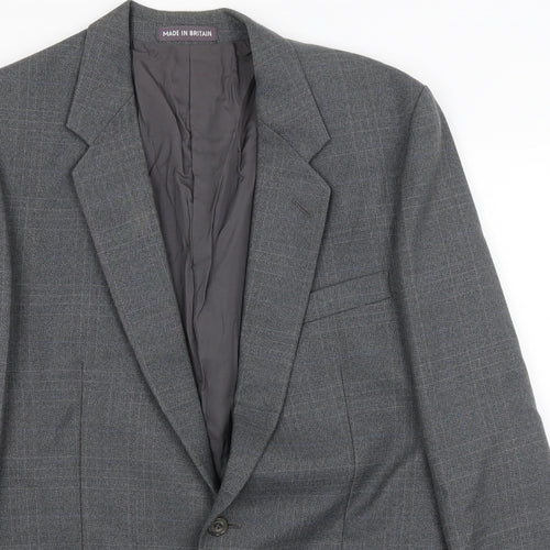 Dunn & Co Mens Grey Plaid  Jacket Blazer Size M