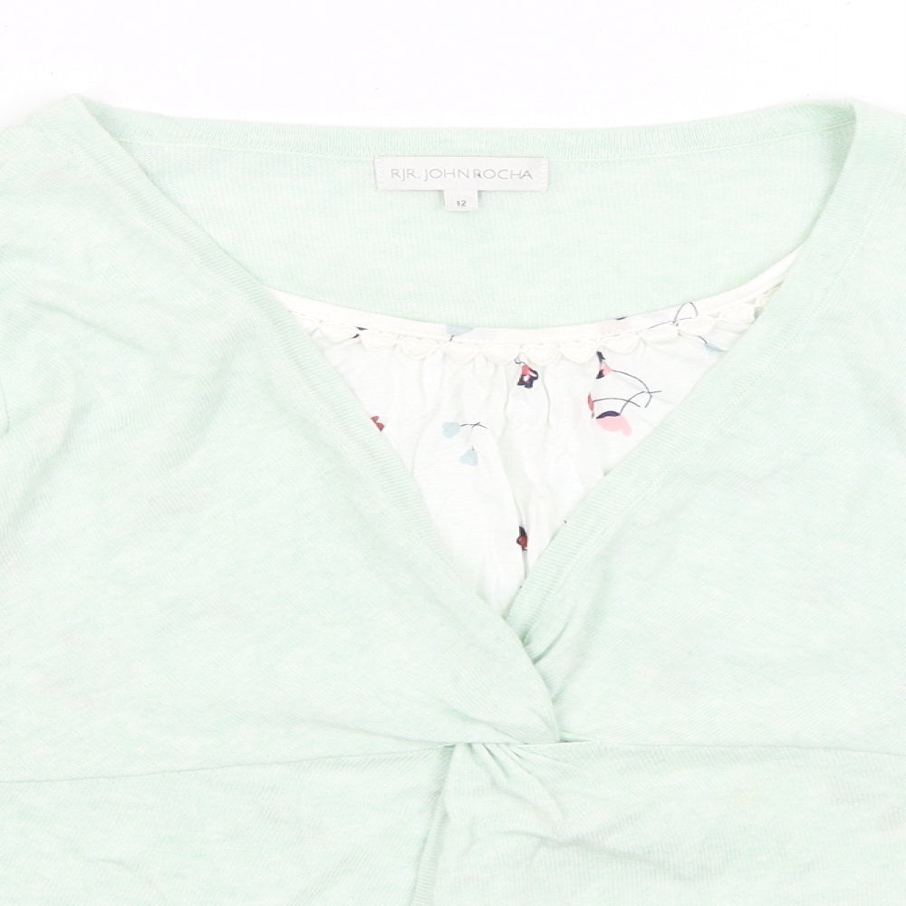 John Rocha Womens Green   Basic T-Shirt Size 12