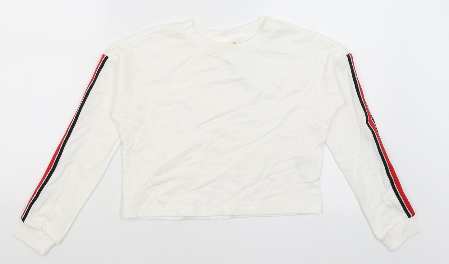 H&M Girls White   Pullover Sweatshirt Size 8-9 Years