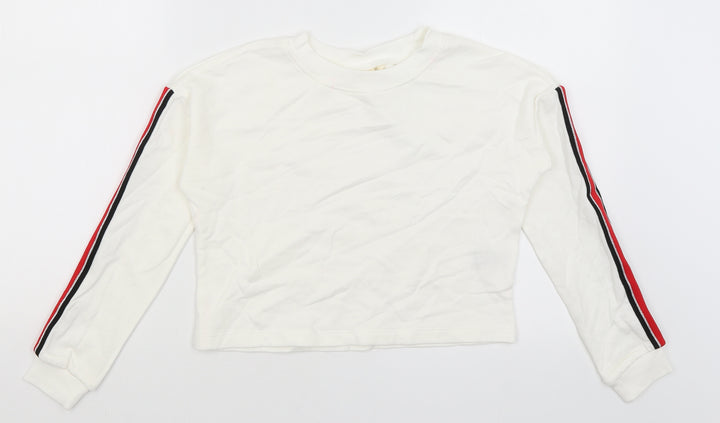 H&M Girls White   Pullover Sweatshirt Size 8-9 Years