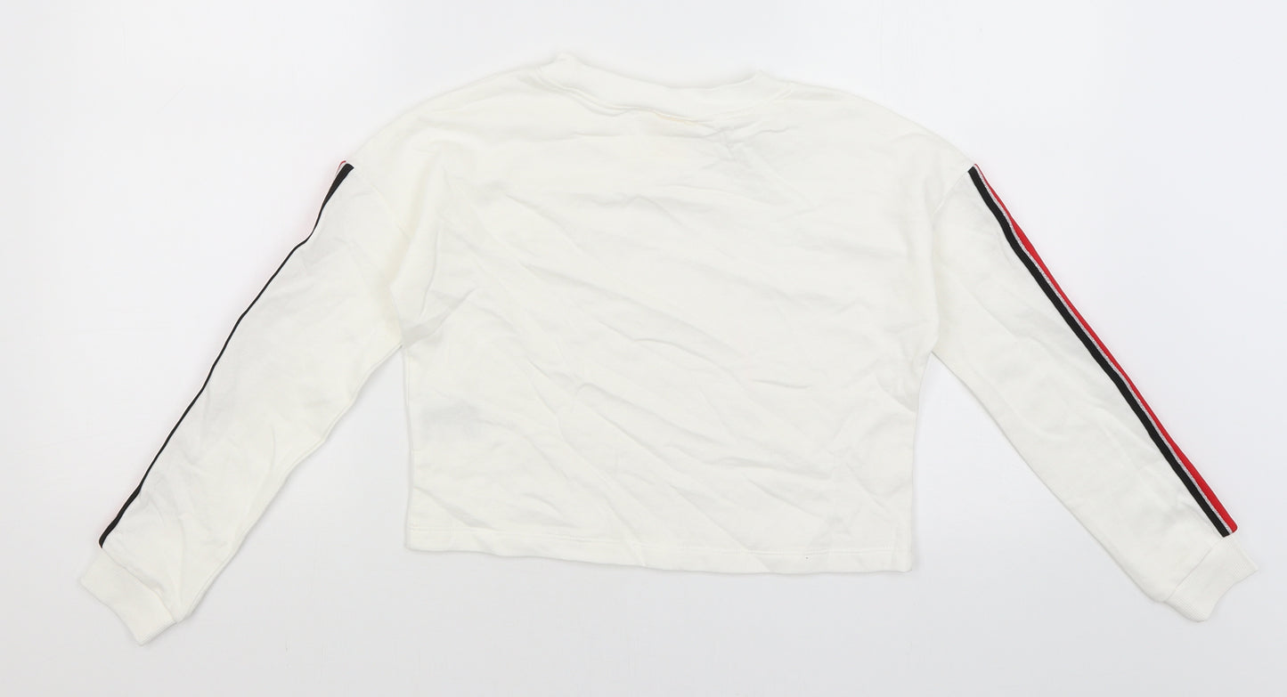 H&M Girls White   Pullover Sweatshirt Size 8-9 Years