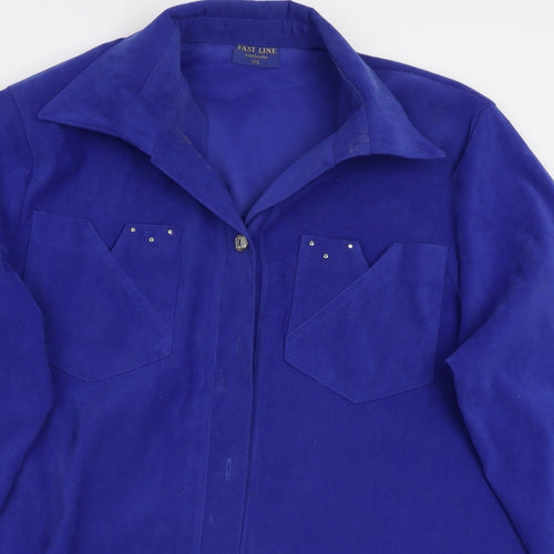 East line Womens Blue   Basic Button-Up Size 2XL