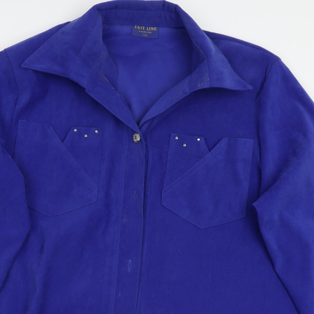 East line Womens Blue   Basic Button-Up Size 2XL