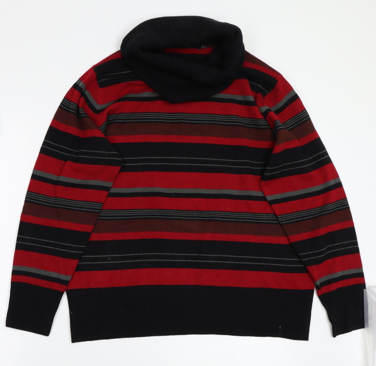Isle Womens Red Striped  Pullover Jumper Size L