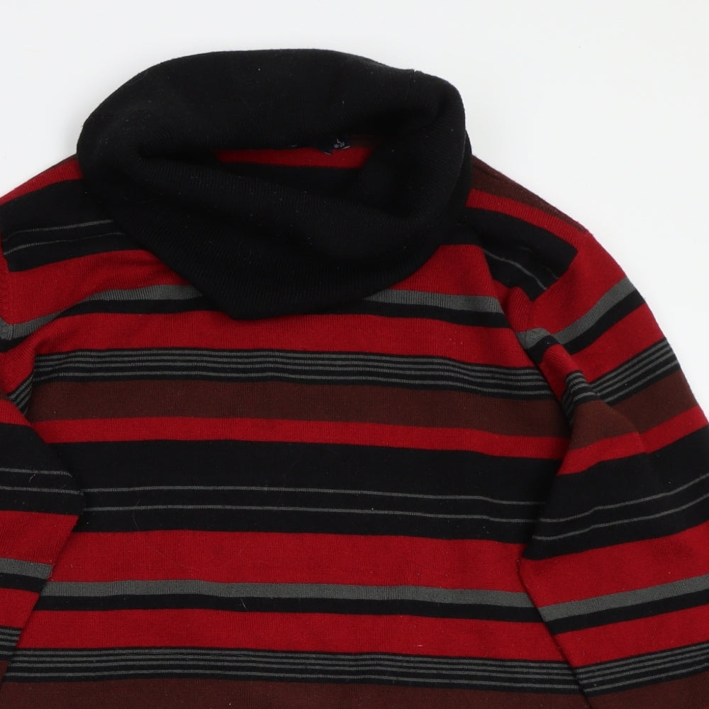 Isle Womens Red Striped  Pullover Jumper Size L