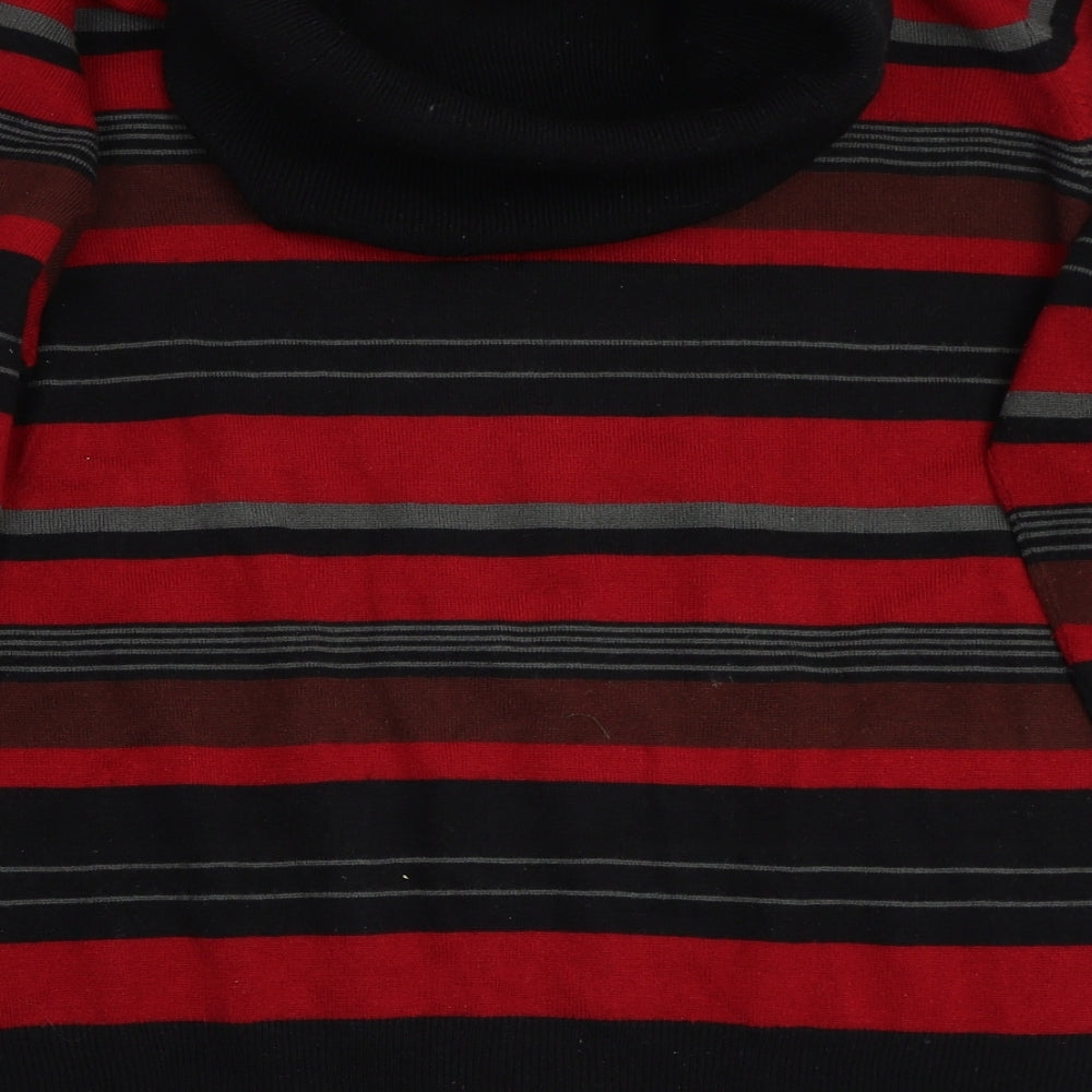 Isle Womens Red Striped  Pullover Jumper Size L