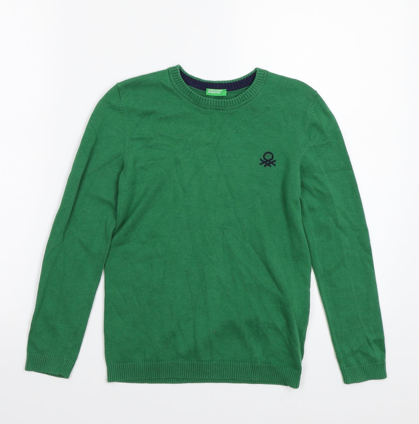 United Colours of Benetton Boys Green   Pullover Jumper Size 7-8 Years