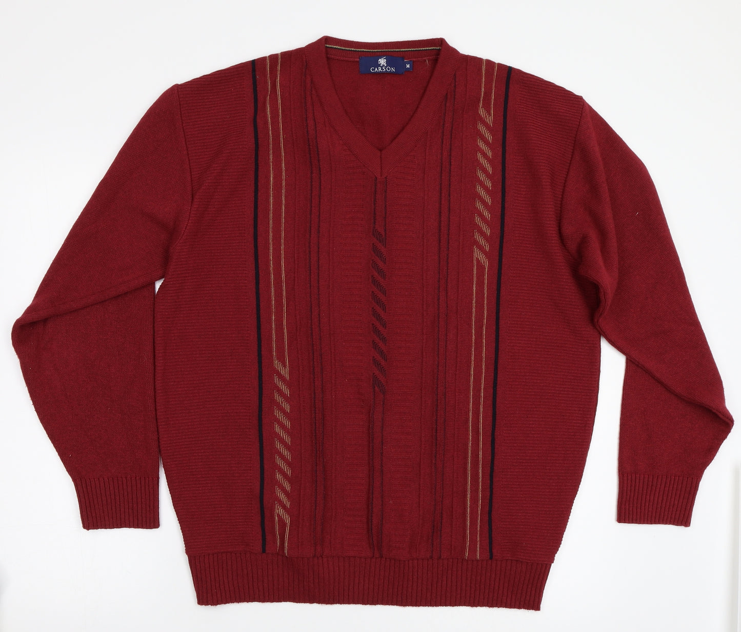 Carson Mens Red   Pullover Jumper Size M