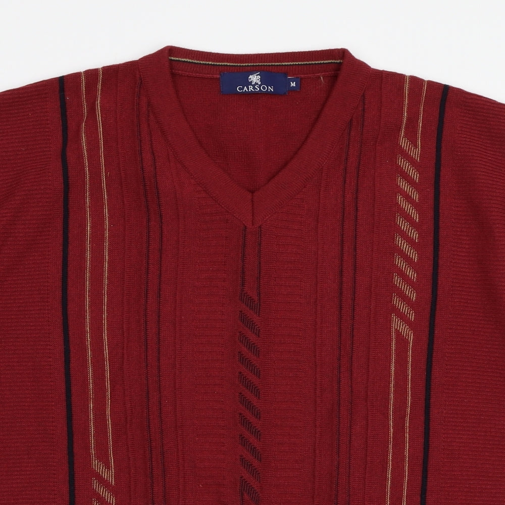 Carson Mens Red   Pullover Jumper Size M