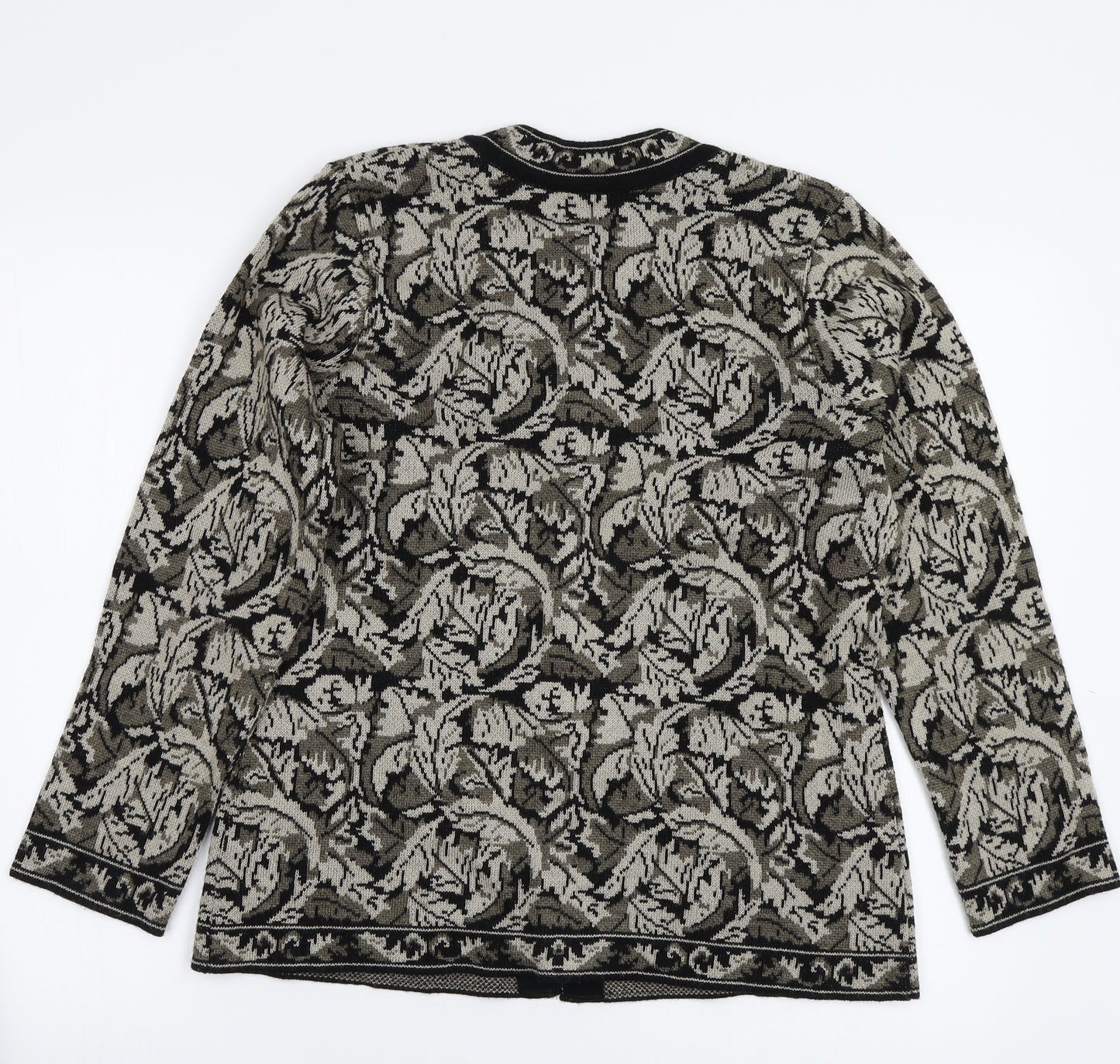 Eastex Womens Black Floral  Cardigan Jumper Size 10