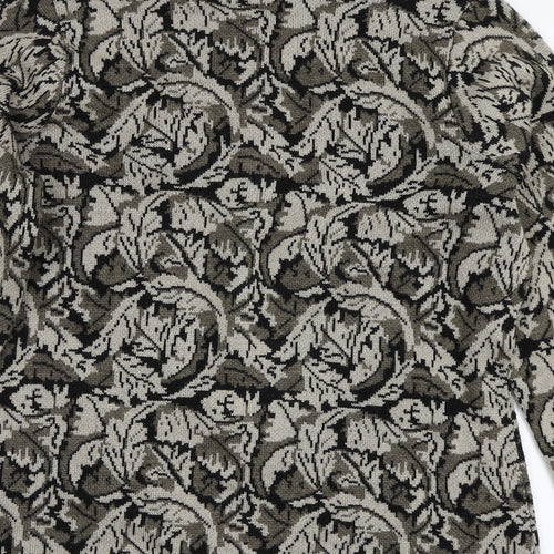 Eastex Womens Black Floral  Cardigan Jumper Size 10