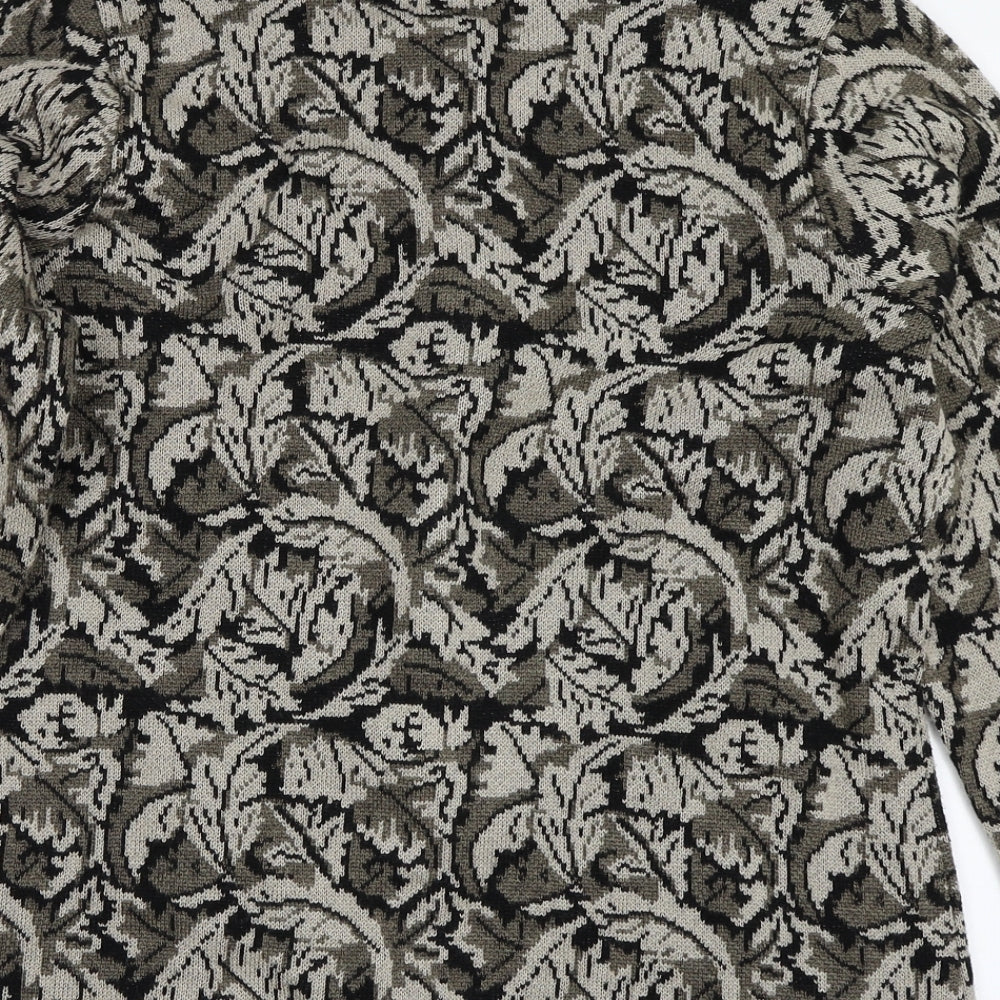 Eastex Womens Black Floral  Cardigan Jumper Size 10