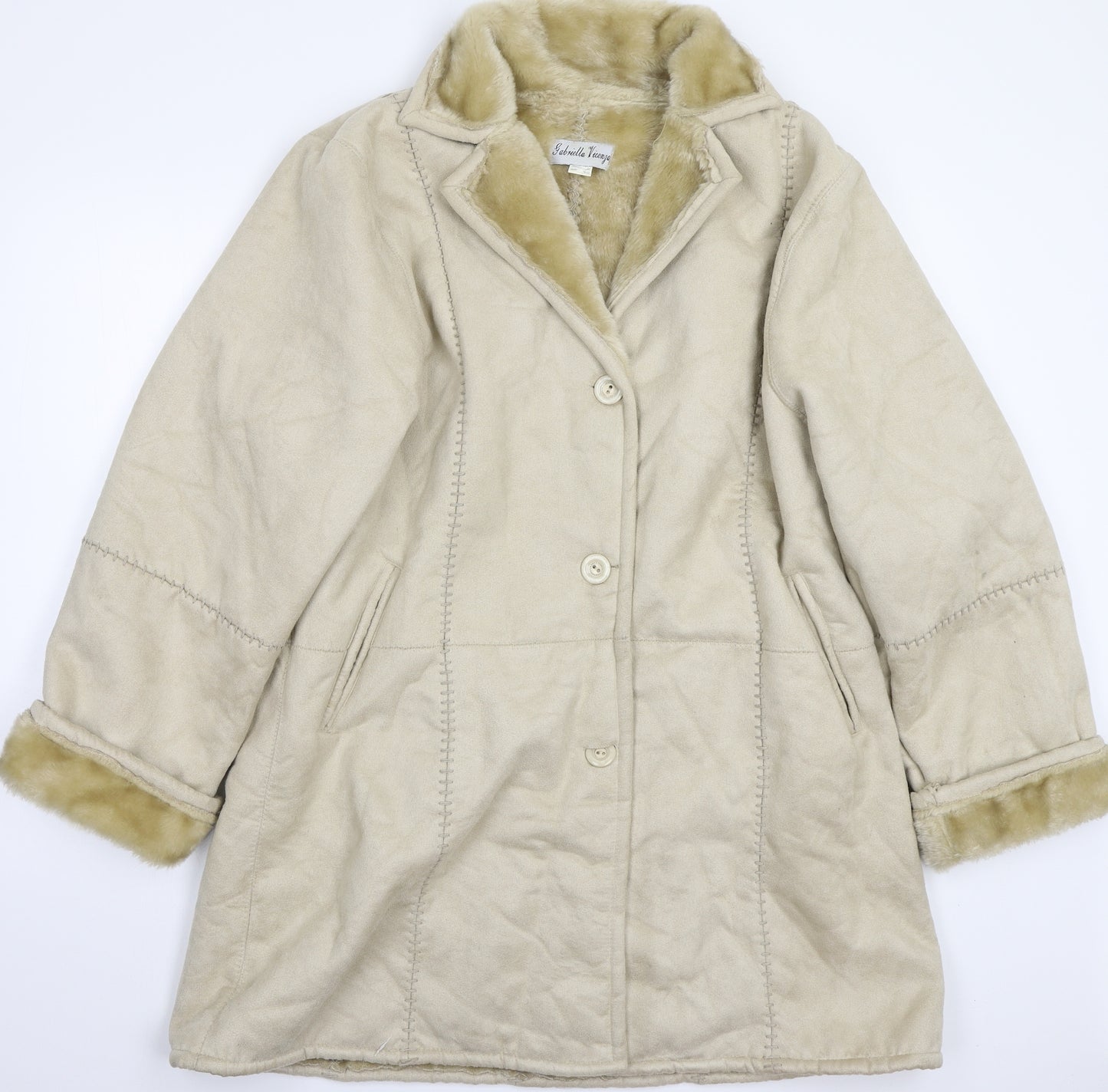 Garbriella vicenga Womens Beige   Jacket Coat Size 16