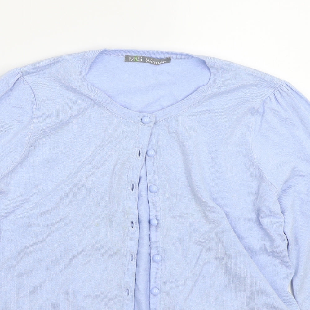Marks and Spencer Womens Blue   Cardigan Jumper Size 12