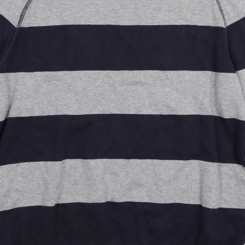 NEXT Mens Grey Striped  Pullover Jumper Size L