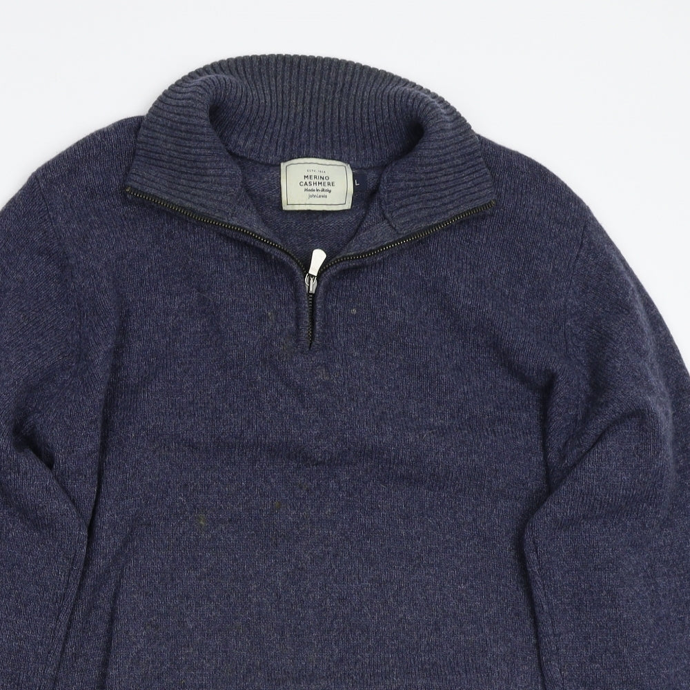 John Lewis Mens Blue   Pullover Jumper Size L