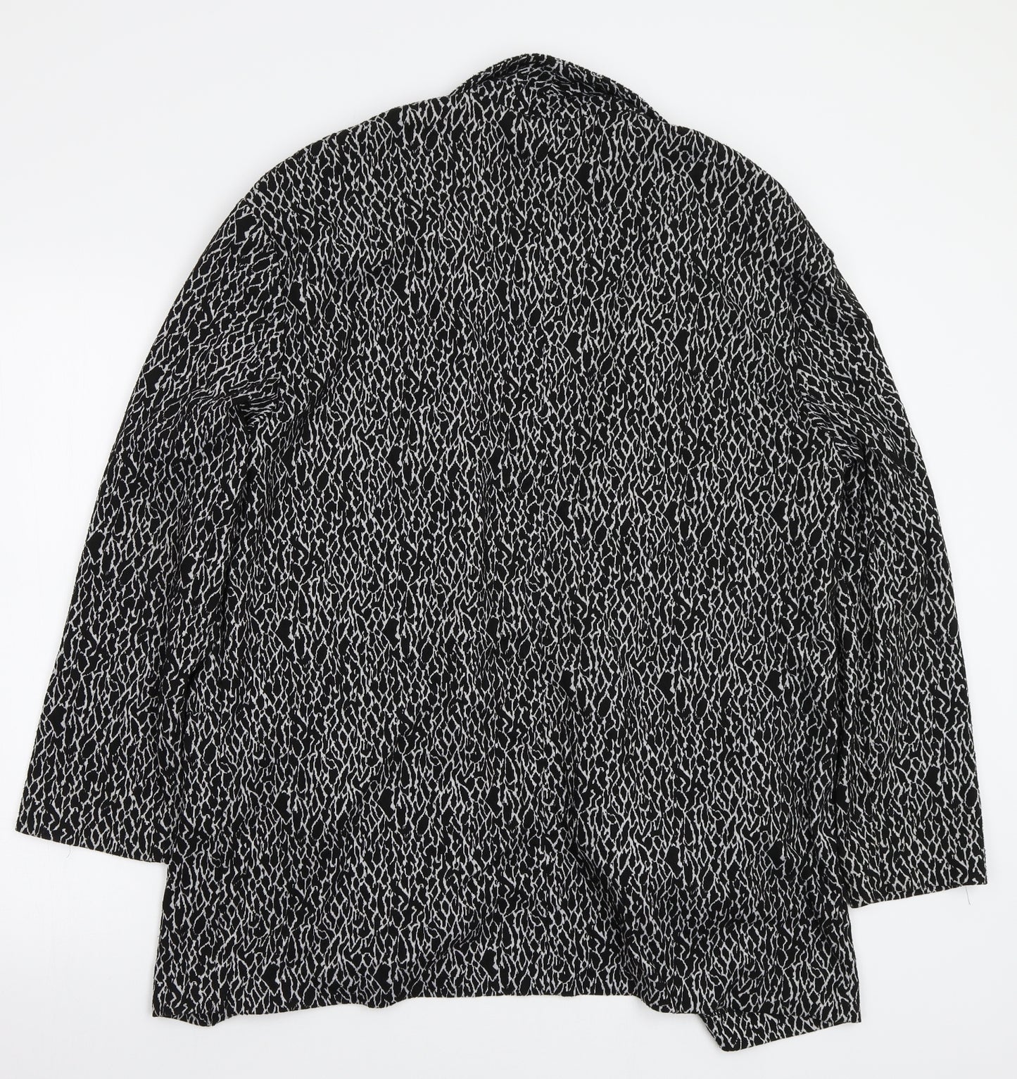 George Womens Black Animal Print  Cardigan Jumper Size 16