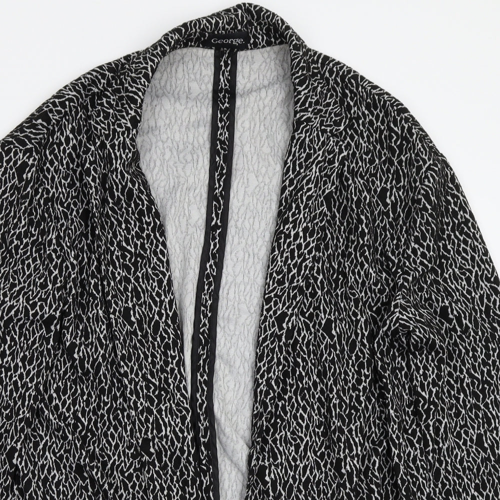 George Womens Black Animal Print  Cardigan Jumper Size 16