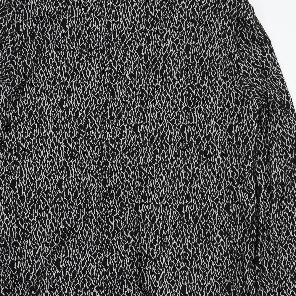 George Womens Black Animal Print  Cardigan Jumper Size 16