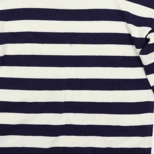 George Womens White Striped  Pullover Jumper Size 10