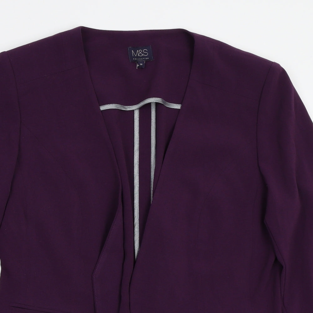 Marks and Spencer Womens Purple   Jacket Blazer Size 16