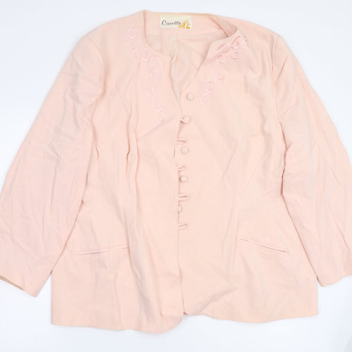Caselle Womens Pink Floral  Jacket Coatigan Size 14