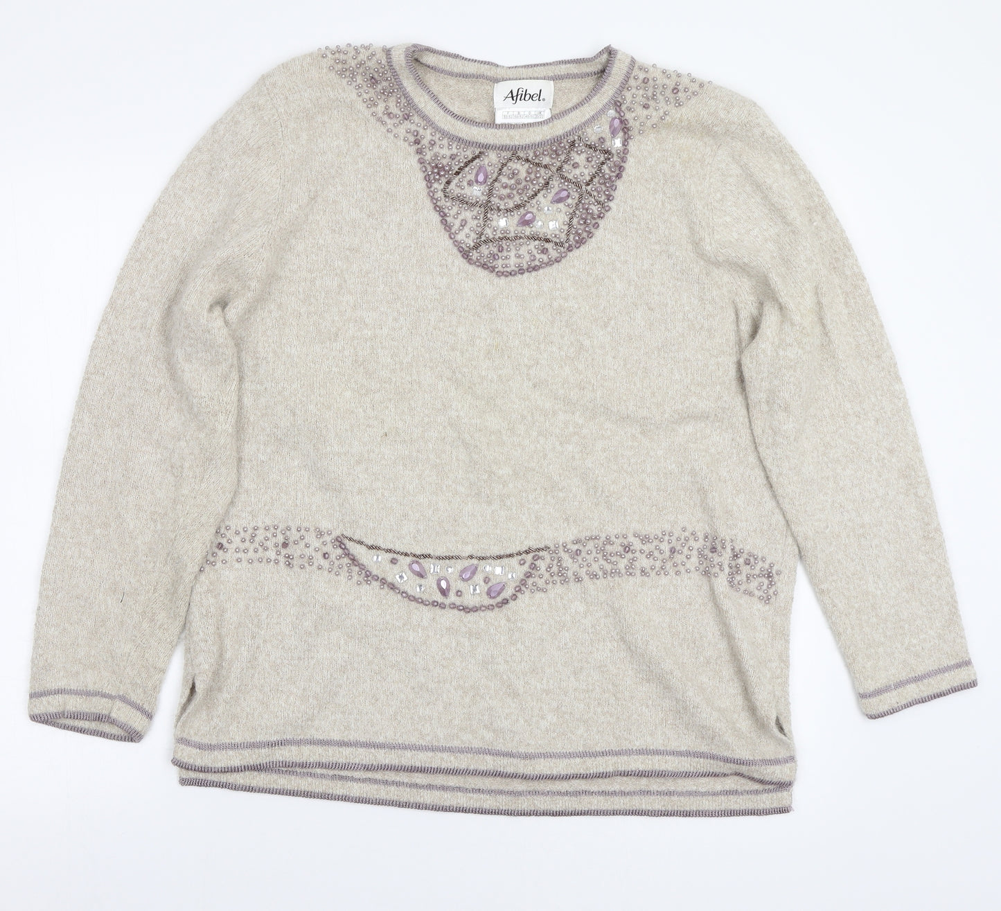 Afibel Womens Beige   Pullover Jumper Size 22