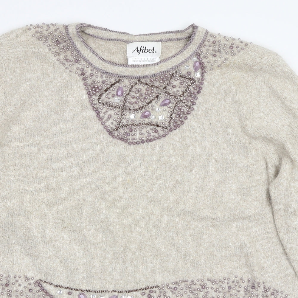 Afibel Womens Beige   Pullover Jumper Size 22