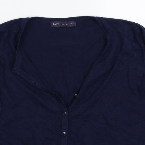 Marks and Spencer Womens Blue   Cardigan Jumper Size 16