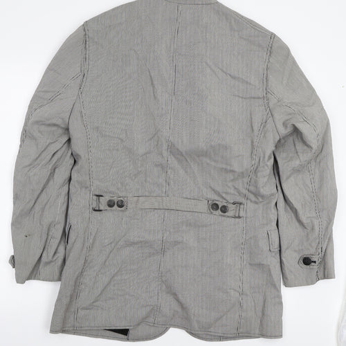 Pretty Green Mens White Striped  Jacket Coat Size M