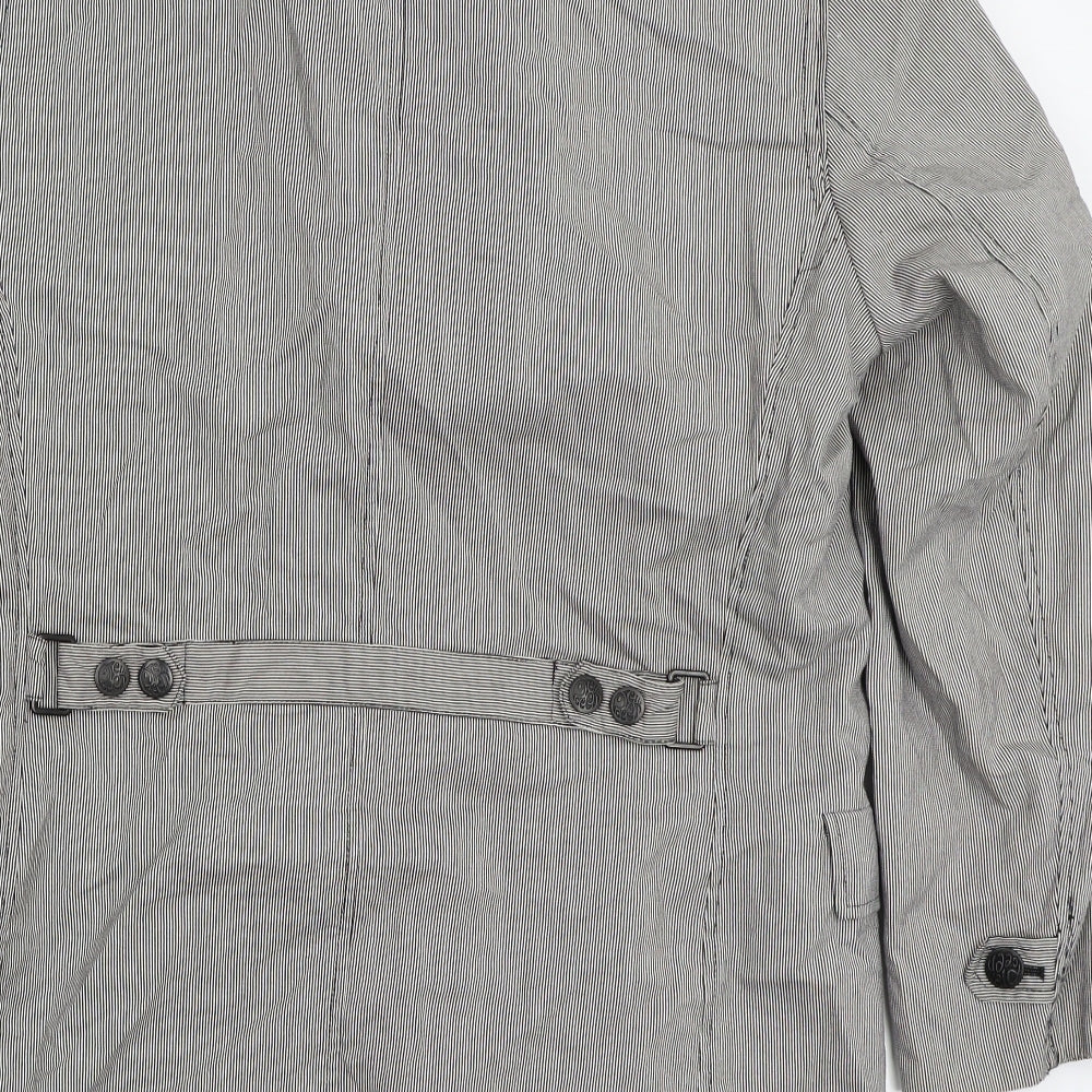 Pretty Green Mens White Striped  Jacket Coat Size M