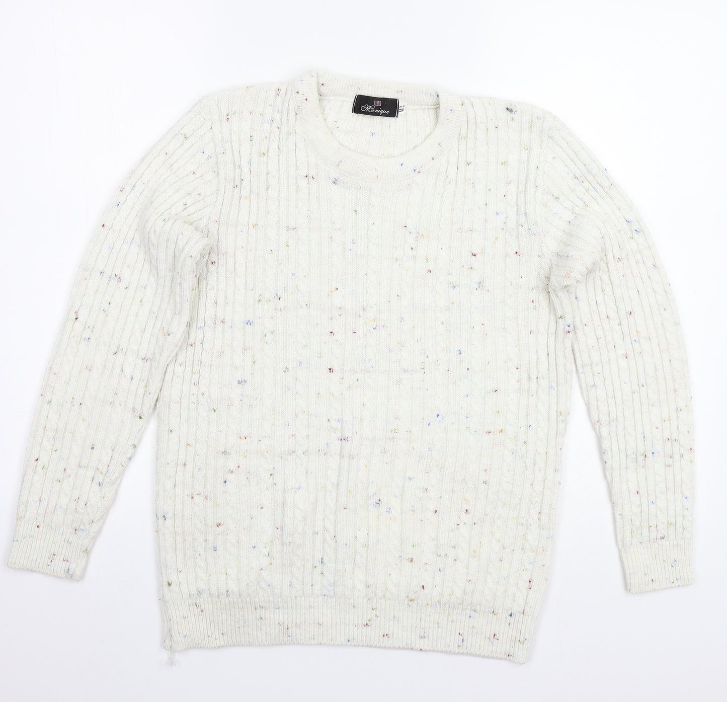 Monique Womens White   Pullover Jumper Size M