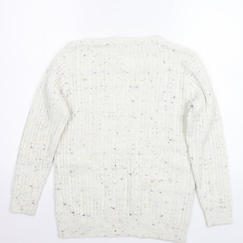 Monique Womens White   Pullover Jumper Size M