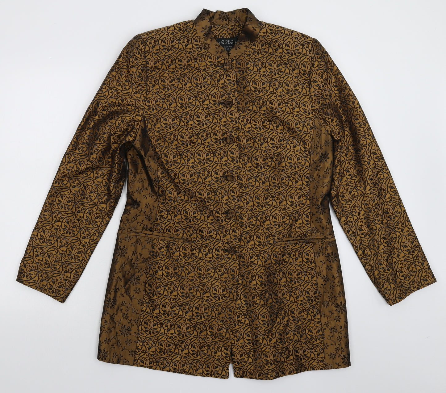Monsoon Womens Gold   Jacket Blazer Size 14