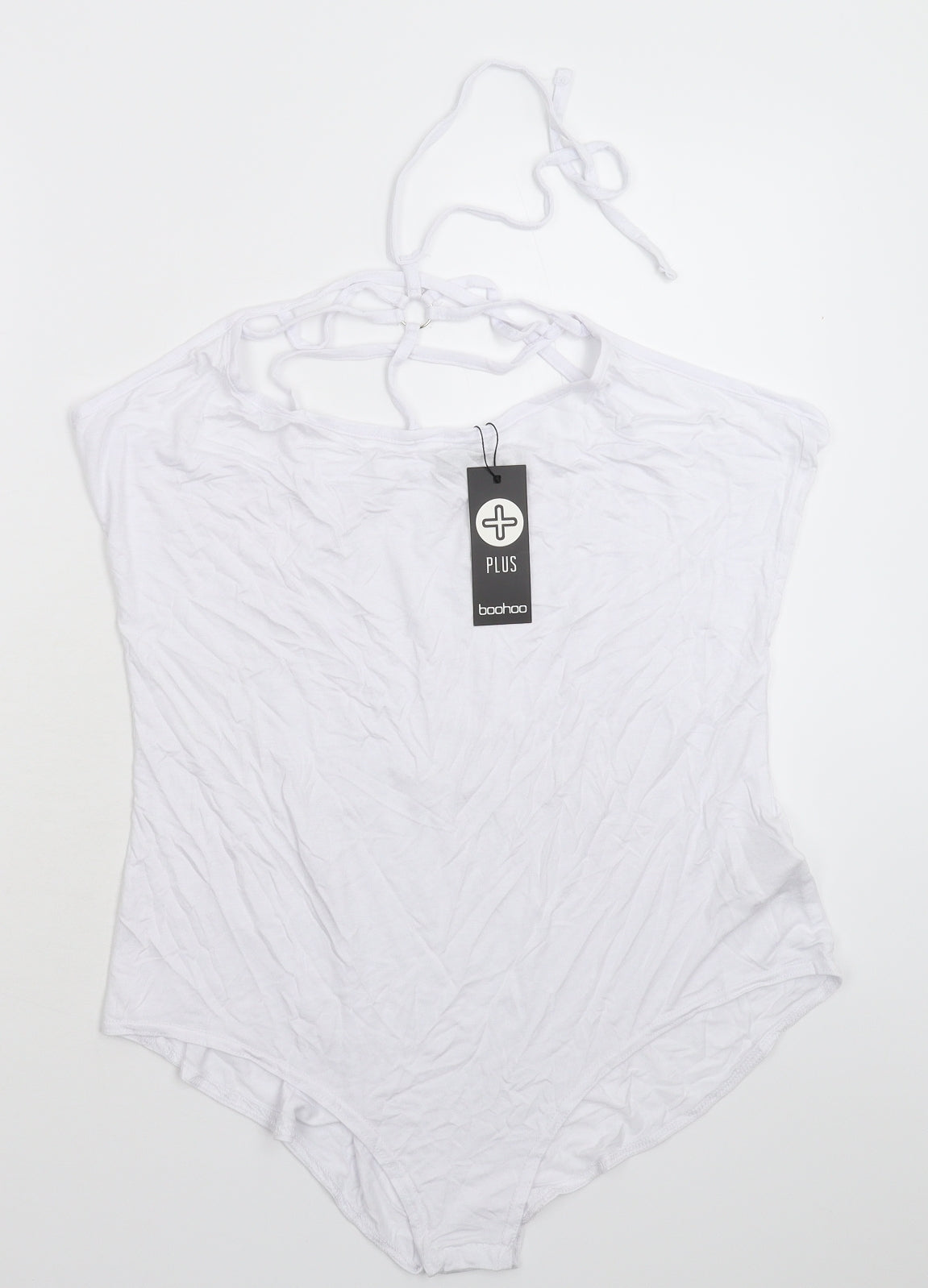 Boohoo Womens White   Bodysuit One-Piece Size 22